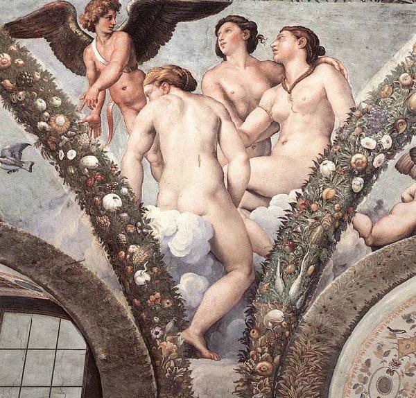 RAFFAELLO Sanzio Cupid and the Three Graces oil painting image